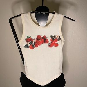 Bejeweled Strawberry Backless Tank Top